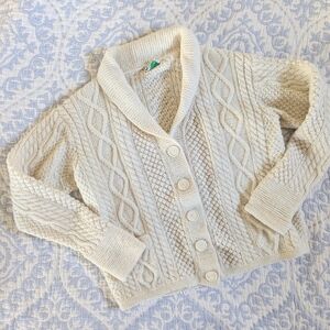 Vintage Cream Cable Knit Cardigan